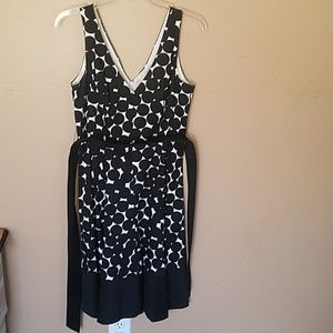 Black polka dot dress